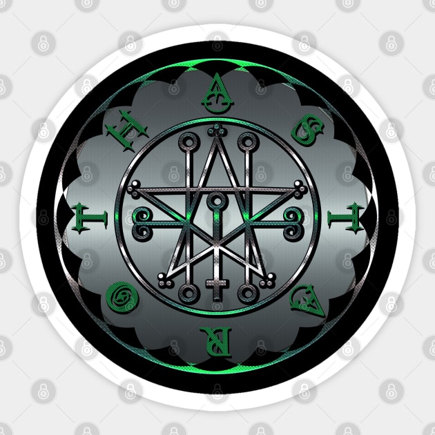 ASTAROTH - steel/green Sticker by shethemastercovets